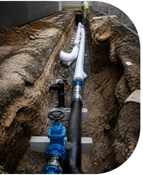Реконструкция водопровода в Советской Гавани для домов и объектов